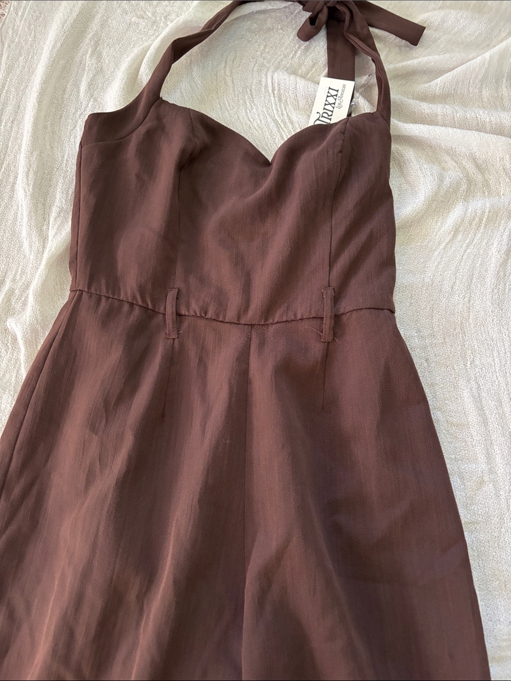 Brown Halter Women’s One-Piece Romper
